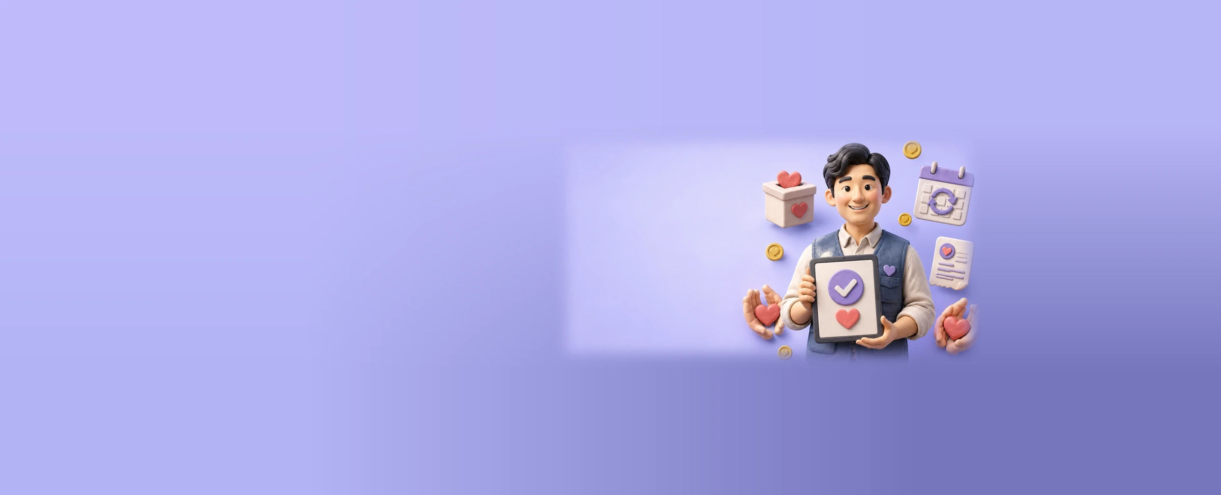 비영리/후원 후원금 정기 수납 — CMS 자동이체 일러스트